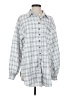 Unbranded Checkered-gingham Gray White Long Sleeve Button-Down Shirt Size S - photo 1