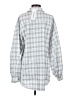 Unbranded Checkered-gingham Gray White Long Sleeve Button-Down Shirt Size S - photo 2