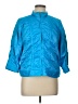 Laura Ashley 100% Cotton Solid Blue Jacket Size L (petite) - photo 1