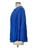 Talbots 100% Silk Solid Blue 3/4 Sleeve Silk Top Size L (petite) - photo 5