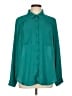 Torrid 100% Polyester Solid Teal Long Sleeve Blouse Size Lg Plus (0) - photo 1