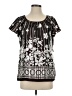 AB Studio 100% Polyester Black Short Sleeve Blouse Size S - photo 1