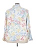 Investments 100% Polyester Floral Blue 3/4 Sleeve Blouse Size 3X - photo 2