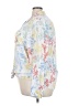 Investments 100% Polyester Floral Blue 3/4 Sleeve Blouse Size 3X - photo 5