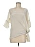Gold Hawk 100% Silk Ivory 3/4 Sleeve Silk Top Size M - photo 1