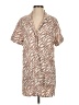 Amadi 100% Cotton Animal Print Brown Short Sleeve Blouse Size XS - photo 1