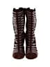 Bottega Veneta 100% Leather Burgundy Brown Leather Embossed Boots Size EU 41 - photo 2