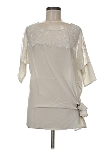 Gold Hawk 3/4 Sleeve Silk Top (view 1)