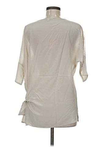 Gold Hawk 3/4 Sleeve Silk Top (view 2)