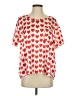 Ekouaer Hearts Red Short Sleeve Blouse Size S - photo 1