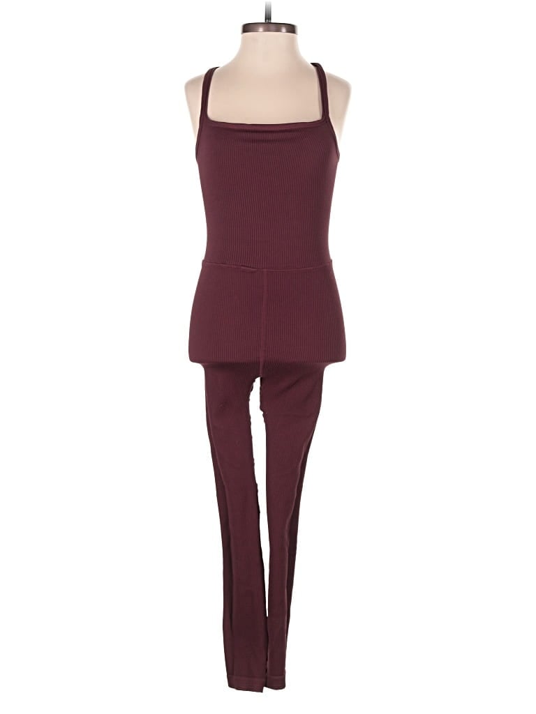 Pre-owned Fp Movement Jumpsuit In Burgundy