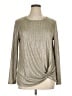 Kim & Cami Metallic Silver Long Sleeve Top Size XL - photo 1