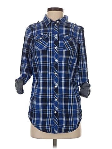 Divided by H&M 3/4 Sleeve Button-Down Shirt (view 1)