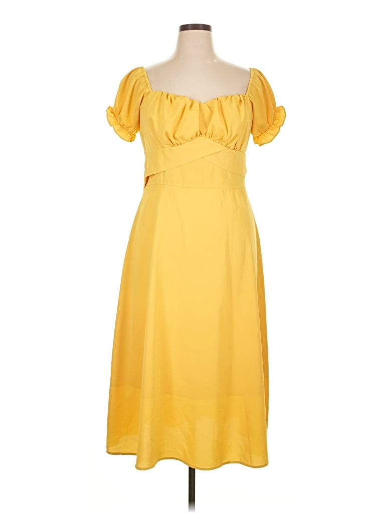 Pre-owned Lyaner Casual Dress In Yellow