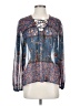 Everly 100% Polyester Blue Long Sleeve Blouse Size S - photo 1