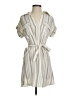 Mine 100% Polyester Stripes Ivory White Casual Dress Size S - photo 1