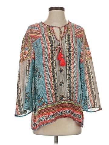 Tolani 3/4 Sleeve Silk Top (view 1)