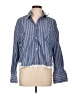 Zara Stripes Blue 3/4 Sleeve Button-Down Shirt Size L - photo 1