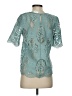 JOA 100% Polyester Teal Short Sleeve Blouse Size XS - photo 2
