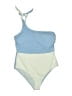 Unbranded Color Block Blue One Piece Swimsuit Size 0X (estimated) - photo 1