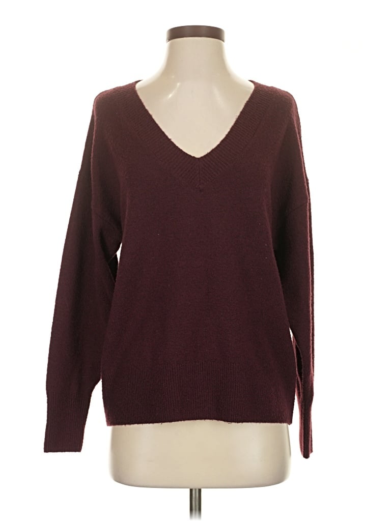 Pre-owned M Magaschoni Pullover Sweater In Burgundy