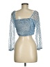Sans Souci 100% Polyester Blue 3/4 Sleeve Blouse Size M - photo 2