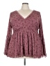 Torrid Burgundy Long Sleeve Blouse Size 4X Plus (4) - photo 1