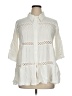 Unbranded Ivory 3/4 Sleeve Button-Down Shirt Size XL (estimated) - photo 1