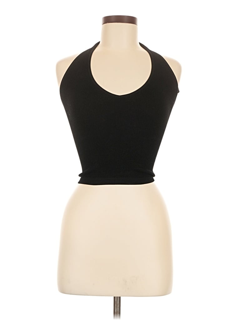 Pre-owned Out From Under Tank Top Black Halter Neckline Tops