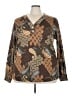 Oddi Paisley Brown Long Sleeve Blouse Size 3X - photo 1