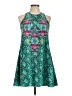 Judith March 100% Polyester Graphic Teal Cocktail Dress Size L - photo 1