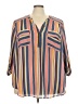 Torrid 100% Polyester Stripes Orange 3/4 Sleeve Blouse Size 4X Plus (4) - photo 1