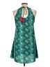 Judith March 100% Polyester Graphic Teal Cocktail Dress Size L - photo 2
