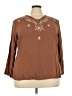 White Stag 100% Rayon Brown 3/4 Sleeve Blouse Size 22 - 24 - photo 1