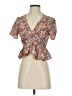 Shein 100% Polyester Brown Short Sleeve Blouse Size 4 - photo 1