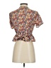 Shein 100% Polyester Brown Short Sleeve Blouse Size 4 - photo 2