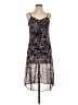 Express 100% Polyester Floral Black Purple Casual Dress Size S - photo 1