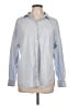 Ann Taylor LOFT 100% Cotton Stripes Blue Long Sleeve Button-Down Shirt Size L - photo 1