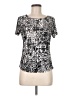 Peter Nygard Metallic Silver White Short Sleeve T-Shirt Size M - photo 1