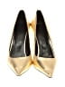 by FAR 100% Leather Metallic Gold Heels Size EU 40 - photo 2