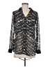 Candie's 100% Polyester Silver Long Sleeve Blouse Size M - photo 1