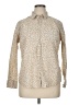 J.Crew 100% Cotton Animal Print Ivory Tan Long Sleeve Button-Down Shirt Size XL - photo 1