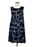 Nina Leonard Graphic Blue Casual Dress Size M - photo 1