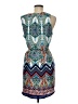 Renee C. 100% Polyester Paisley Blue Casual Dress Size M - photo 2