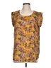 Pleione 100% Polyester Yellow Short Sleeve Blouse Size L - photo 1