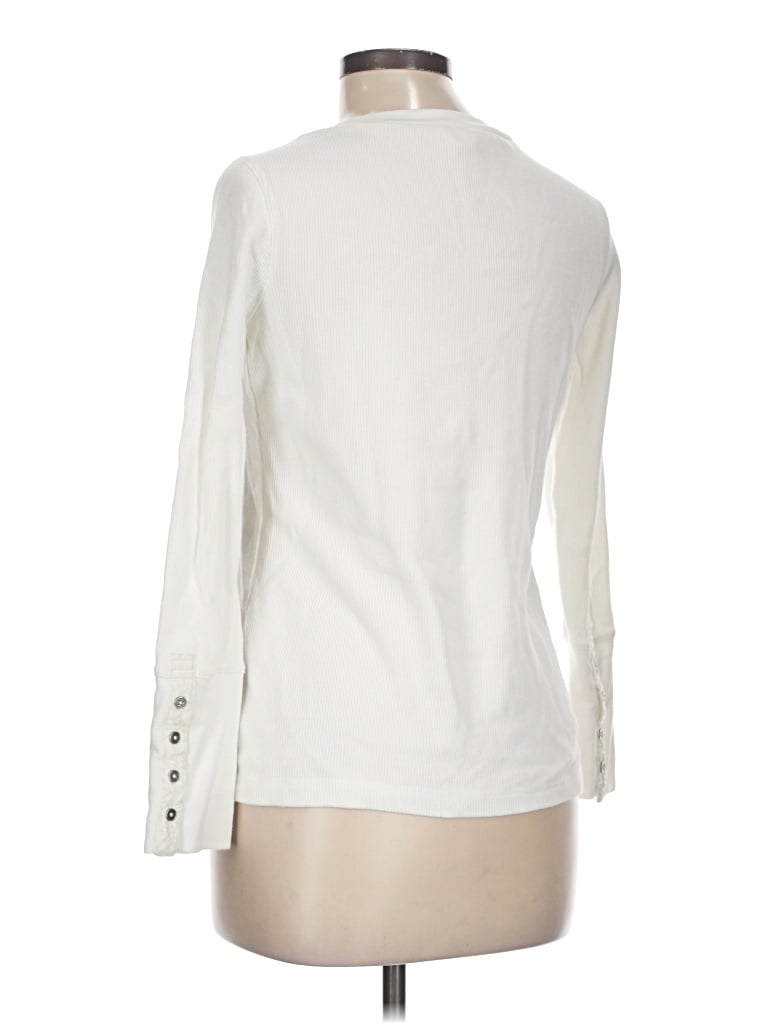 Pre-owned Sundance Long Sleeve Top Ivory Turtleneck Tops