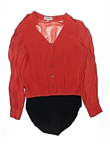 Tibi Long Sleeve Silk Top (view 1)