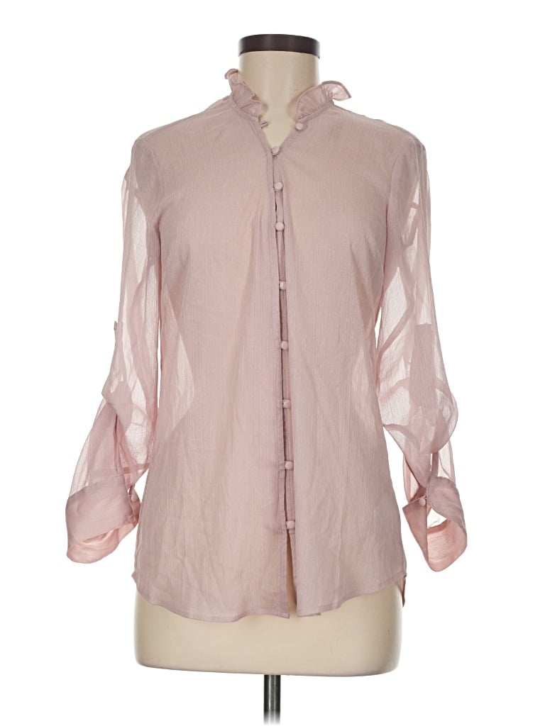 Express Outlet 3/4 Sleeve Blouse In Pink