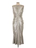 Talbot Runhof Metallic Silver Ivory Cocktail Dress Size EU 44 / US 14 - photo 2