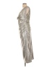 Talbot Runhof Metallic Silver Ivory Cocktail Dress Size EU 44 / US 14 - photo 5